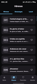 Captura 3: Catálogo de Himnos