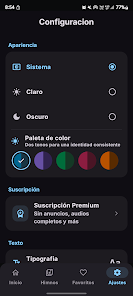 Captura 4: Configuración y Temas
